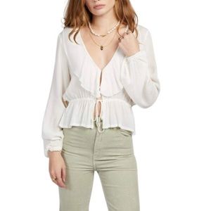 ROLLA’S Crepe Blouse Vanilla Small NWT